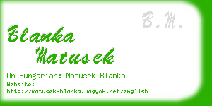 blanka matusek business card